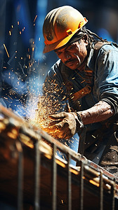 专业的电焊施工工人图片
