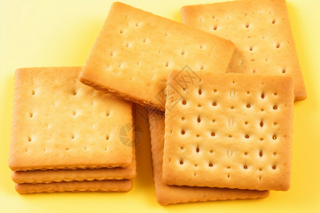 黄色背景上的饼干背景图片