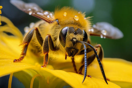 蜜蜂的细节特写高清图片