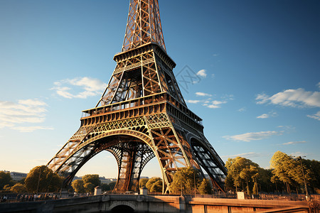 欧洲埃菲尔铁塔法国地标性建筑景观背景