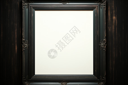 浮雕照片素材复古华丽的黑色相框背景