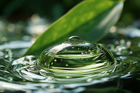 水流中的植物背景图片