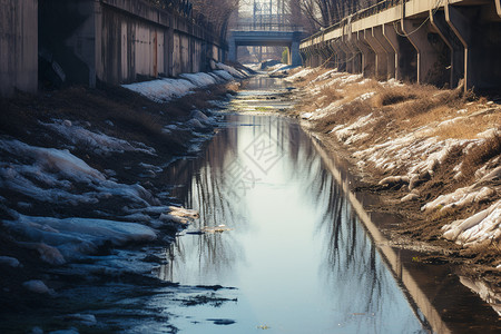 河道污水河道中污染的污水背景