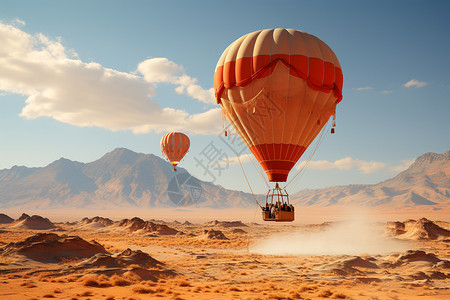 树叶中的气球沙漠中飞行的气球背景