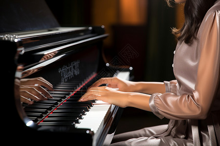 弹奏钢琴的女士图片