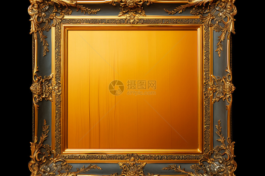 奢华的金色浮雕相框图片