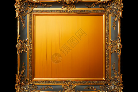 巴洛克风奢华的金色浮雕相框设计图片