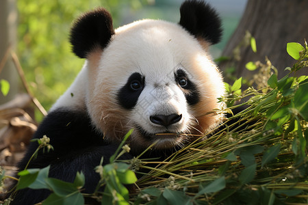 呆萌大熊猫呆萌的野生大熊猫背景