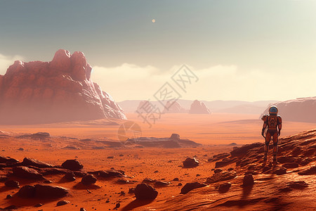 创意火星表面的景观背景图片