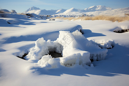 冬季野外美丽的雪景图片