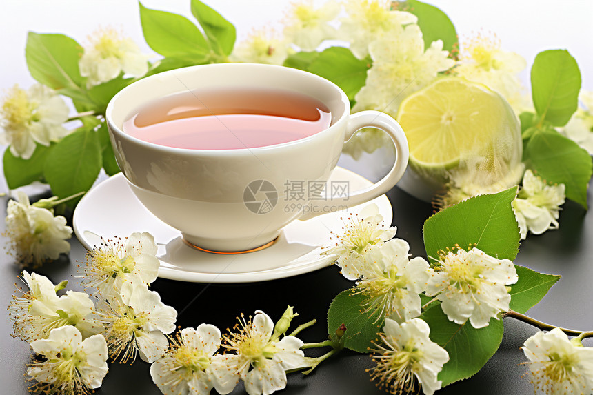 健康养生的茉莉花茶图片