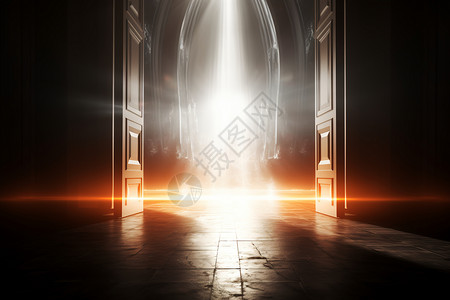 礼堂大门打开希望发光的大门设计图片