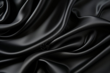 黑色丝绸布料图片