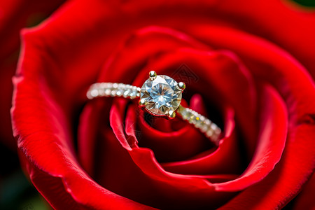 象征爱情的钻石戒指背景图片