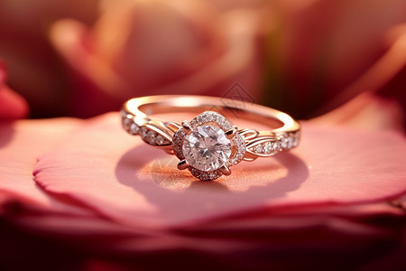 华丽的钻石戒指背景图片
