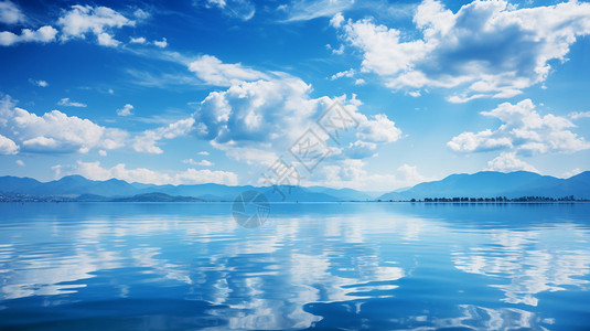 宁静辽阔的湖泊图片