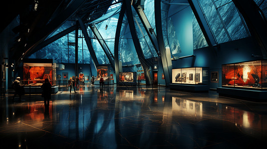 大型历史博物馆展厅背景图片