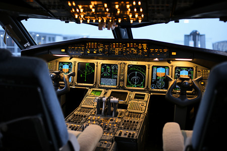 飞机驾驶舱内的仪表盘图片