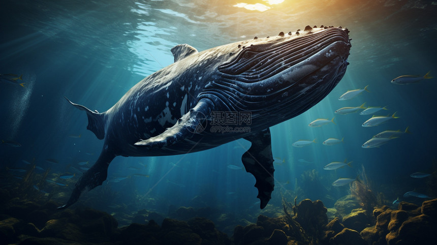 海底世界中的鲸鱼图片