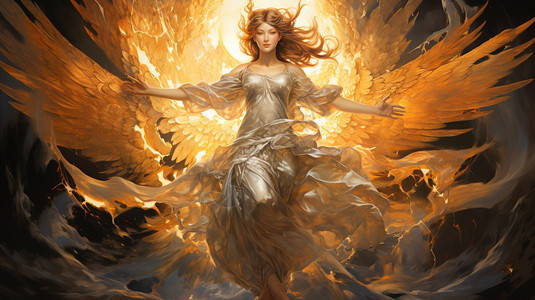神仙般降临的天使背景图片