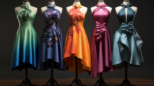 现代时尚的彩色旗袍图片