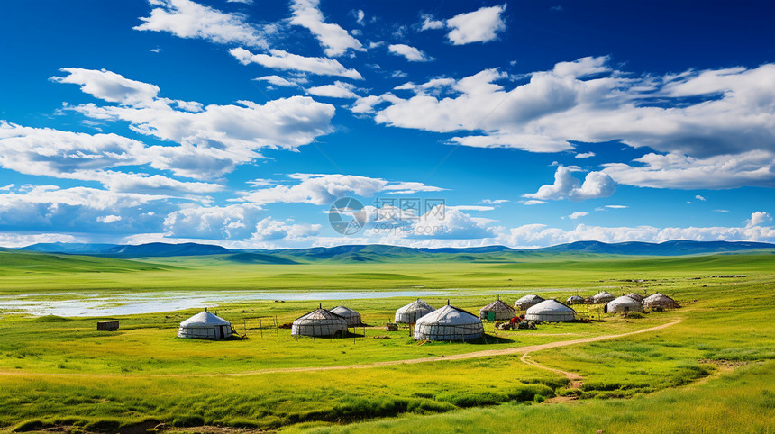 一望无际的内蒙古草原图片