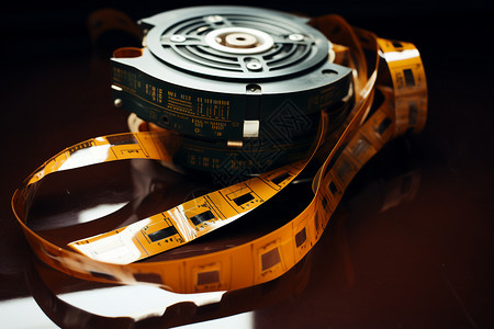 数字电影素材科技感的磁带背景