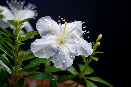 雨后花朵上的露珠图片