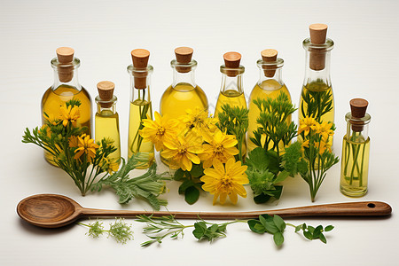 植物和瓶子背景图片