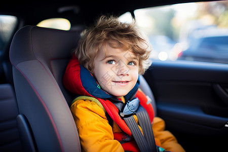 交通安全法规汽车里安全座椅上的孩子背景
