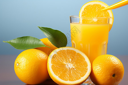 新鲜美味的橙汁图片