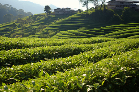 春季成熟的茶园图片