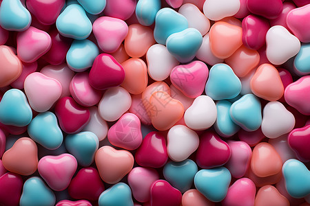浪漫香甜的心形糖果背景图片