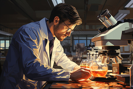 进行化学实验的科学家背景图片