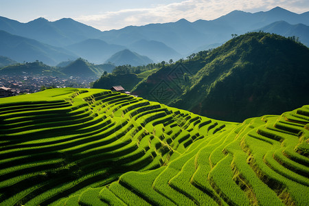 田园山水背景图片