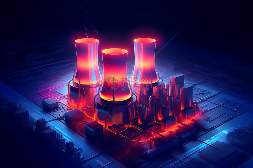 未来派概念的发电厂图片