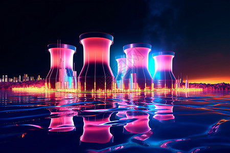 创新科技的核能发电厂概念图背景图片