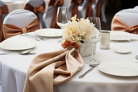 婚礼庆典桌子上的餐具图片