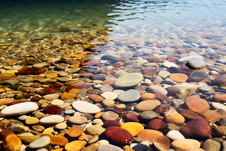 河岸边的石子图片