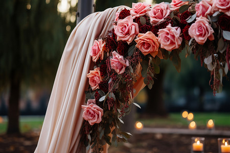 婚礼上的玫瑰花图片