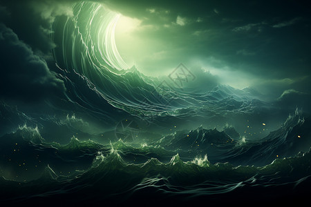 幻想绘画奇幻的海浪设计图片