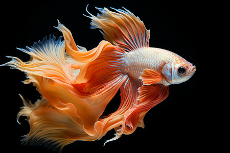 暹罗斗鱼宠物青橙色高清图片