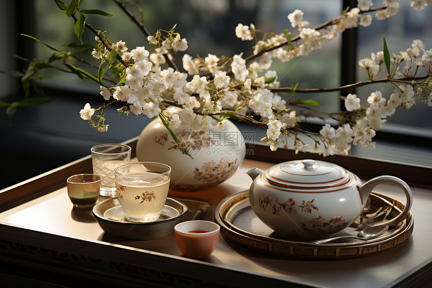 宁静的中国茶具图片