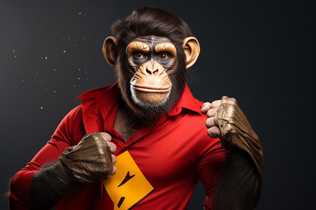 大猩猩进食疯狂大猩猩的创意装扮设计图片