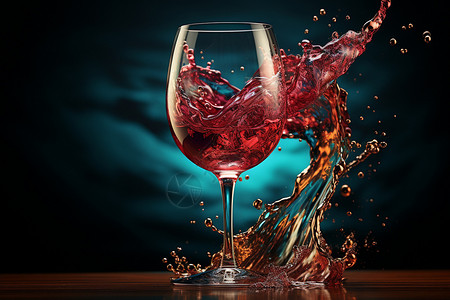 苦味口感飞溅的红酒液体设计图片