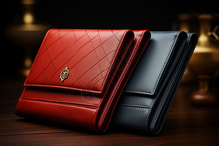 红色皮纹时尚设计的真皮钱包背景
