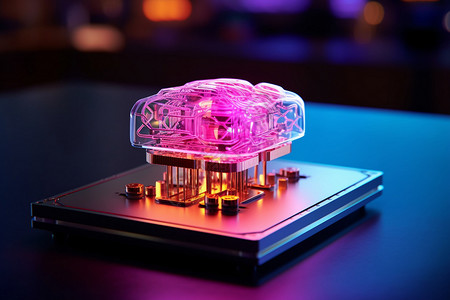 未来的融合创造的大脑芯片背景图片