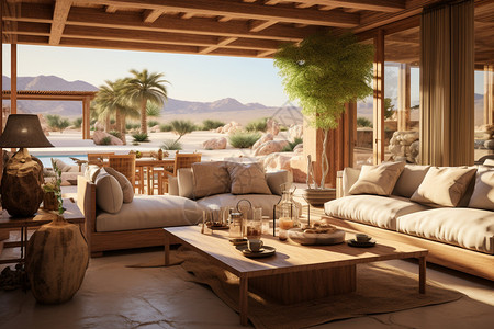 沙漠中的绿洲沙漠中的极简风格酒店设计图片