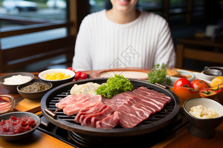 美味的日式烤肉背景图片