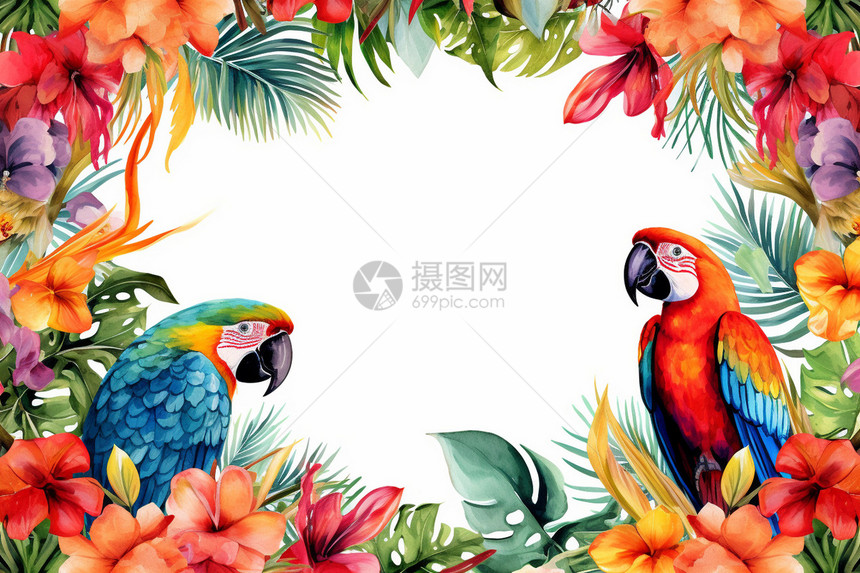 五彩斑斓的花卉鹦鹉图片